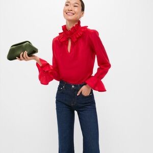 NWT TUCKERNUCK Red Organza Bouvier Blouse